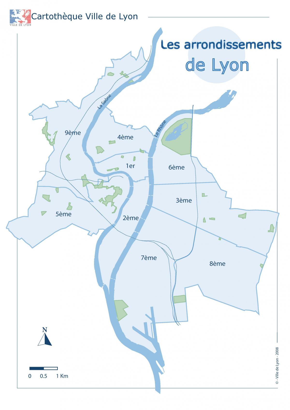 Mapa okręgu Lyon