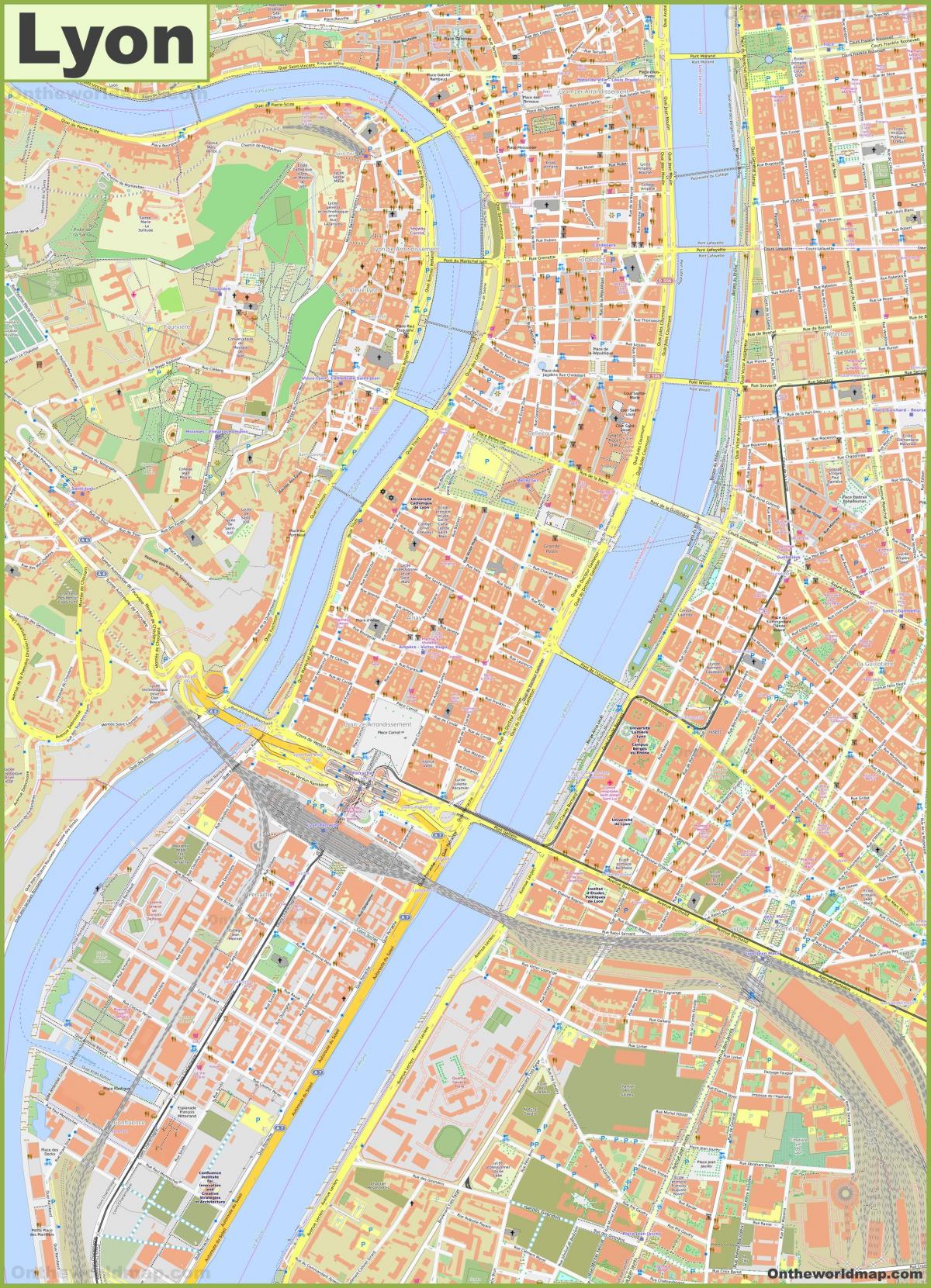 Mapa ulic Lyonu