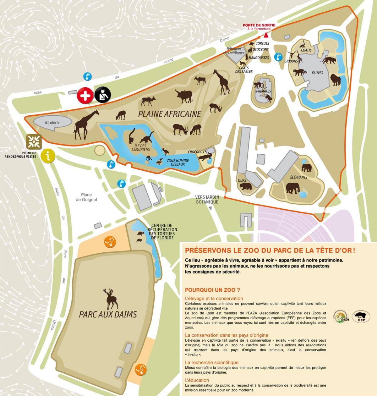 Lyon zoo park mapa